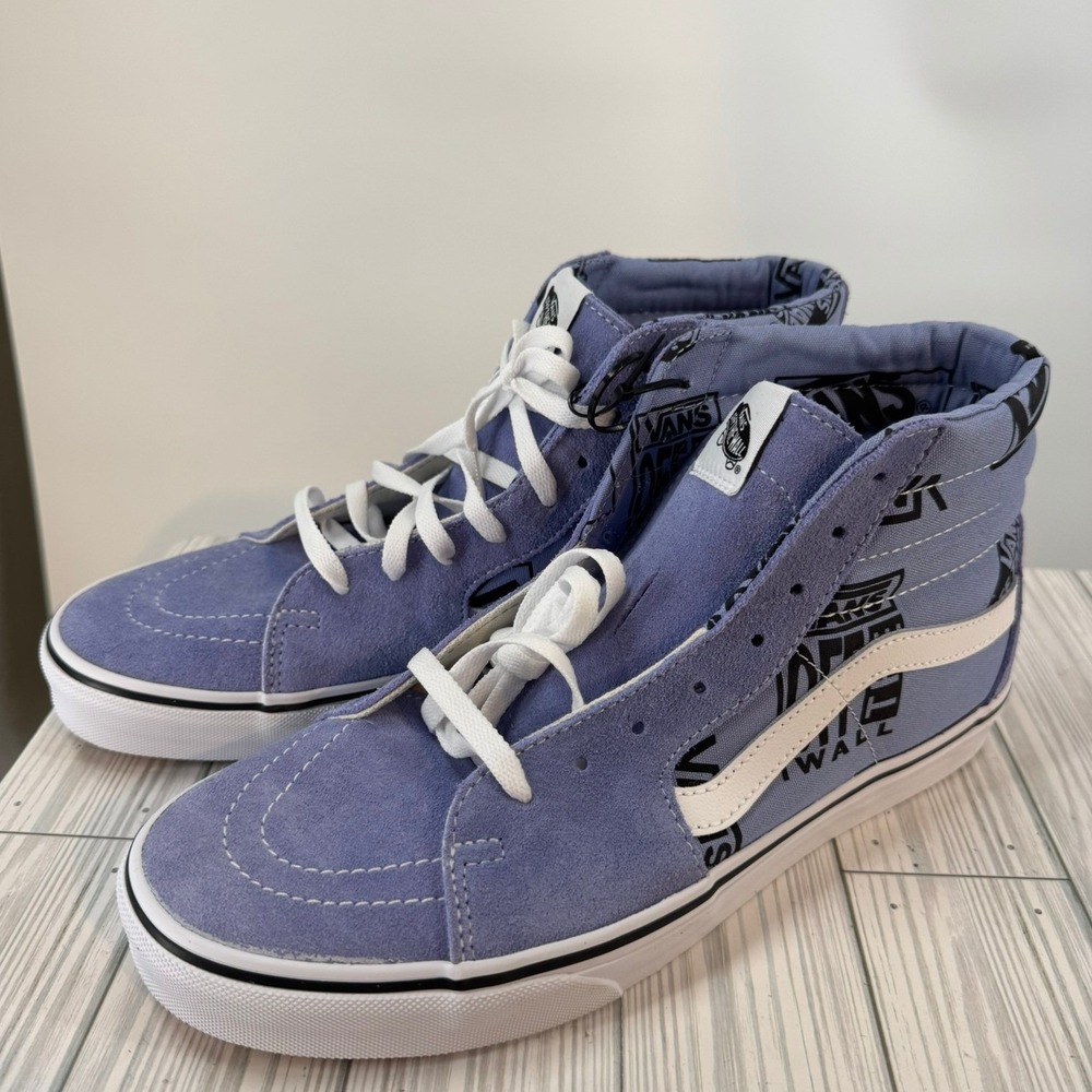 Vans Sk8 Hi‎ Logo Mix Lavender Lustr High Top Classic Skate Shoes Men 11